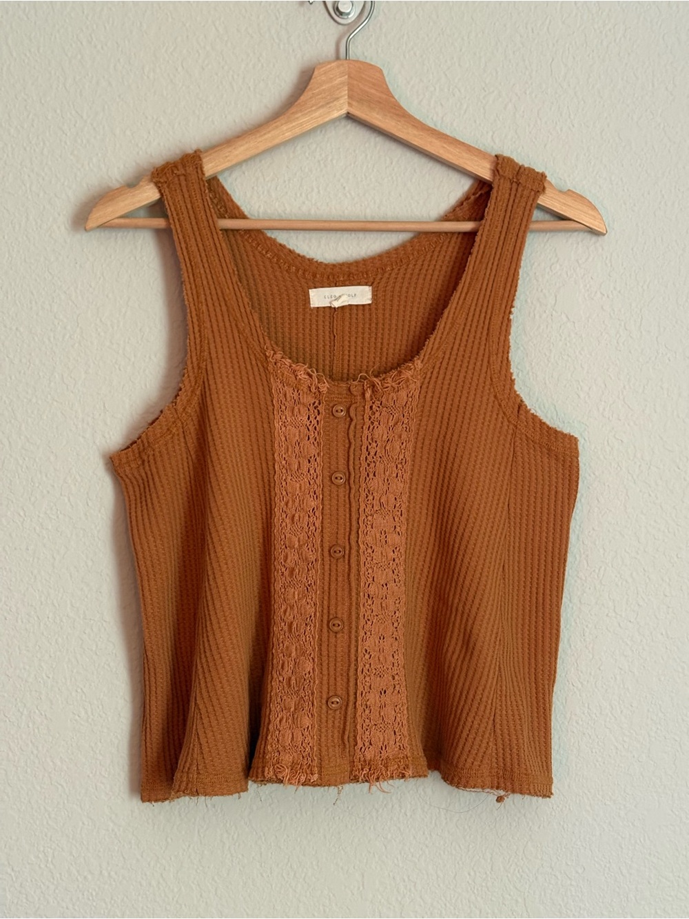 Rust Orange Lace Front Tank